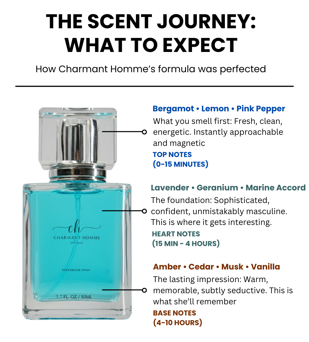 Charmant Homme Men's Pheromone Cologne Fragrance Family and Scent Profile